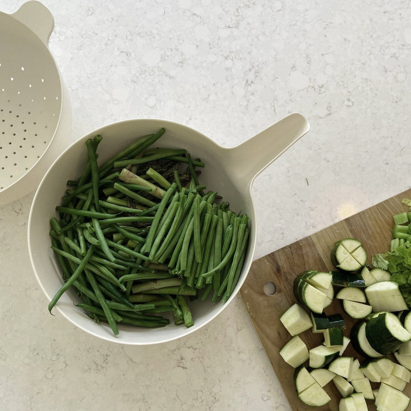 Small Mixing Bowl and Colander Set - Off White